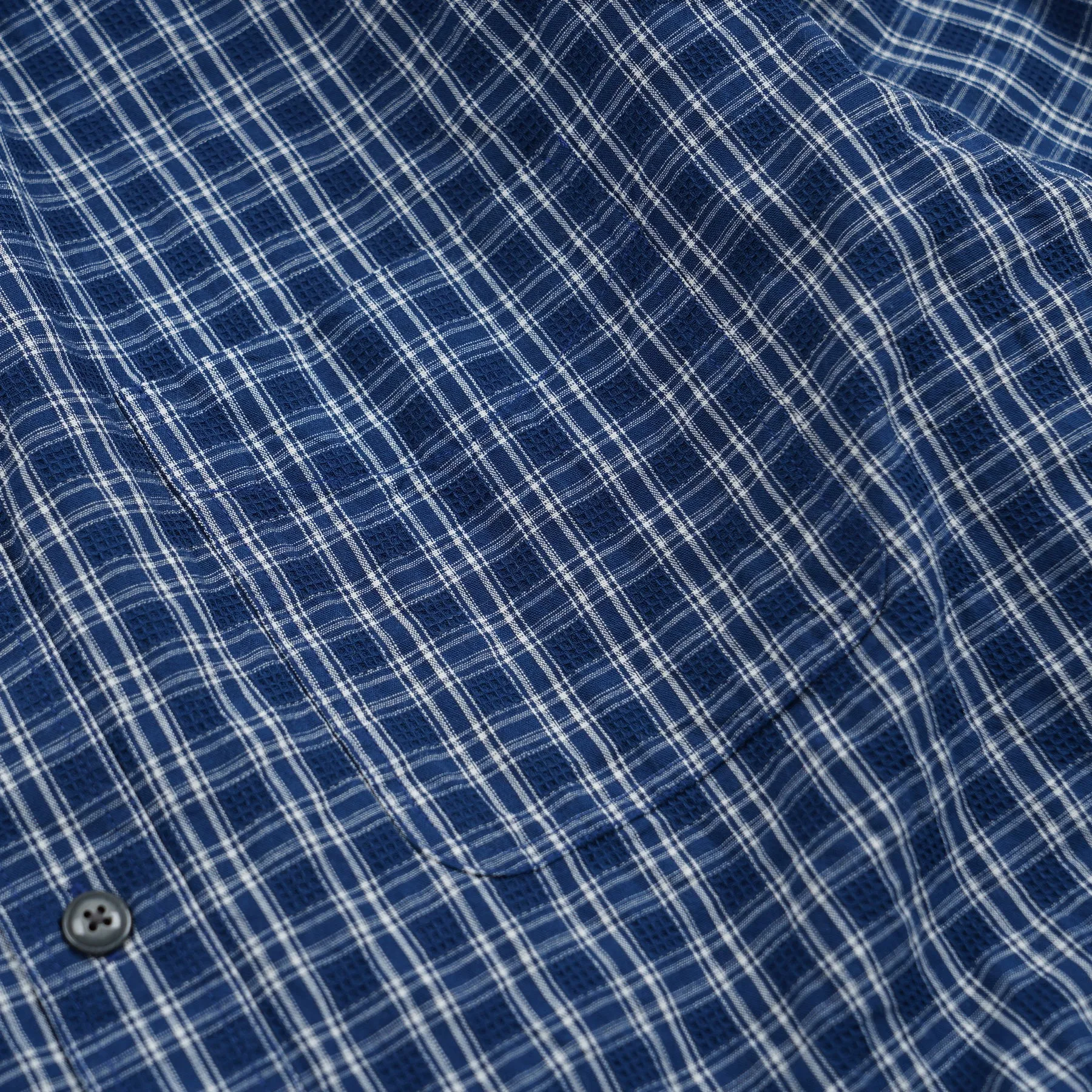 SEERSUCKER CHECKED SHIRT - BLUE sold by FrizmWORKS product image thumbnail 4