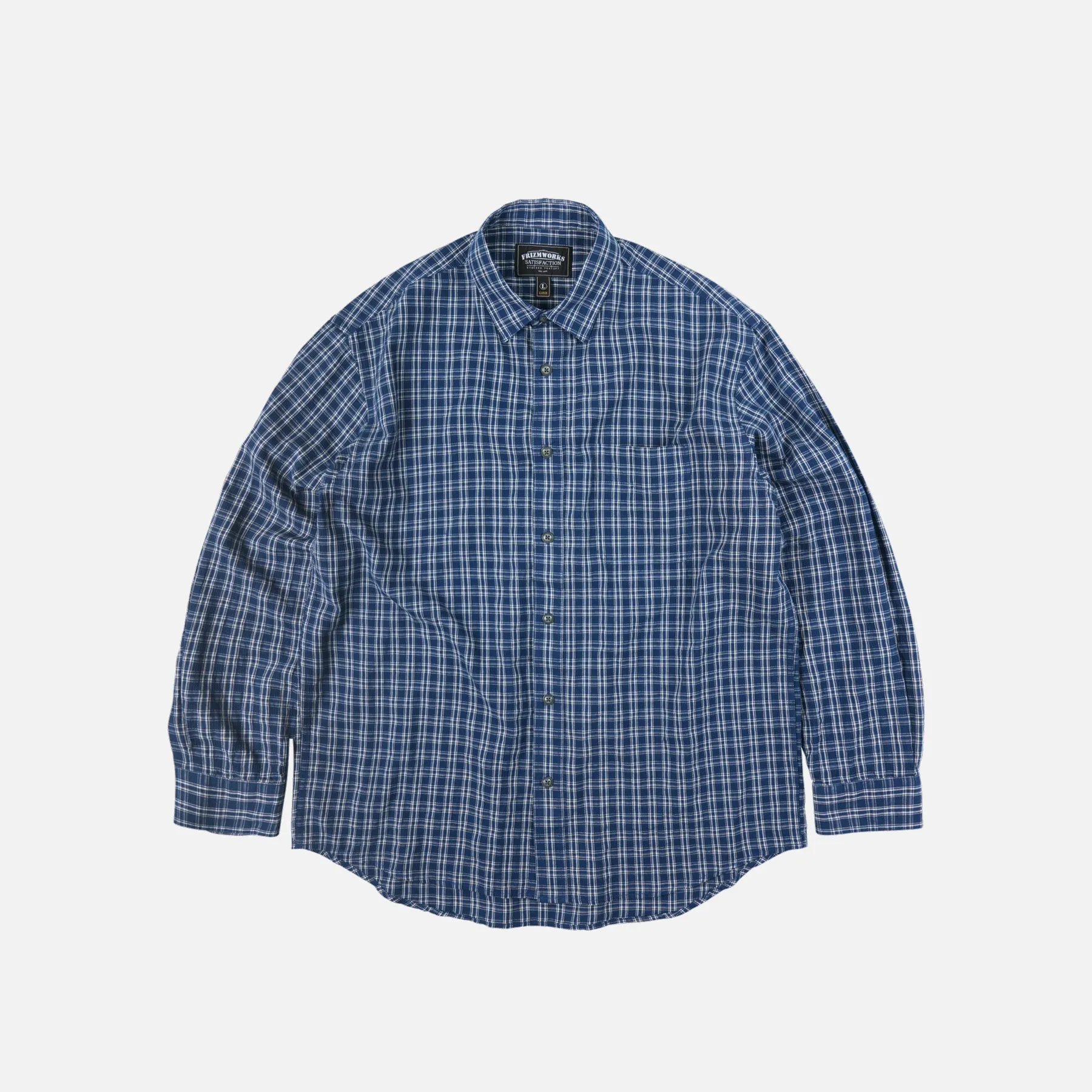 SEERSUCKER CHECKED SHIRT - BLUE sold by FrizmWORKS