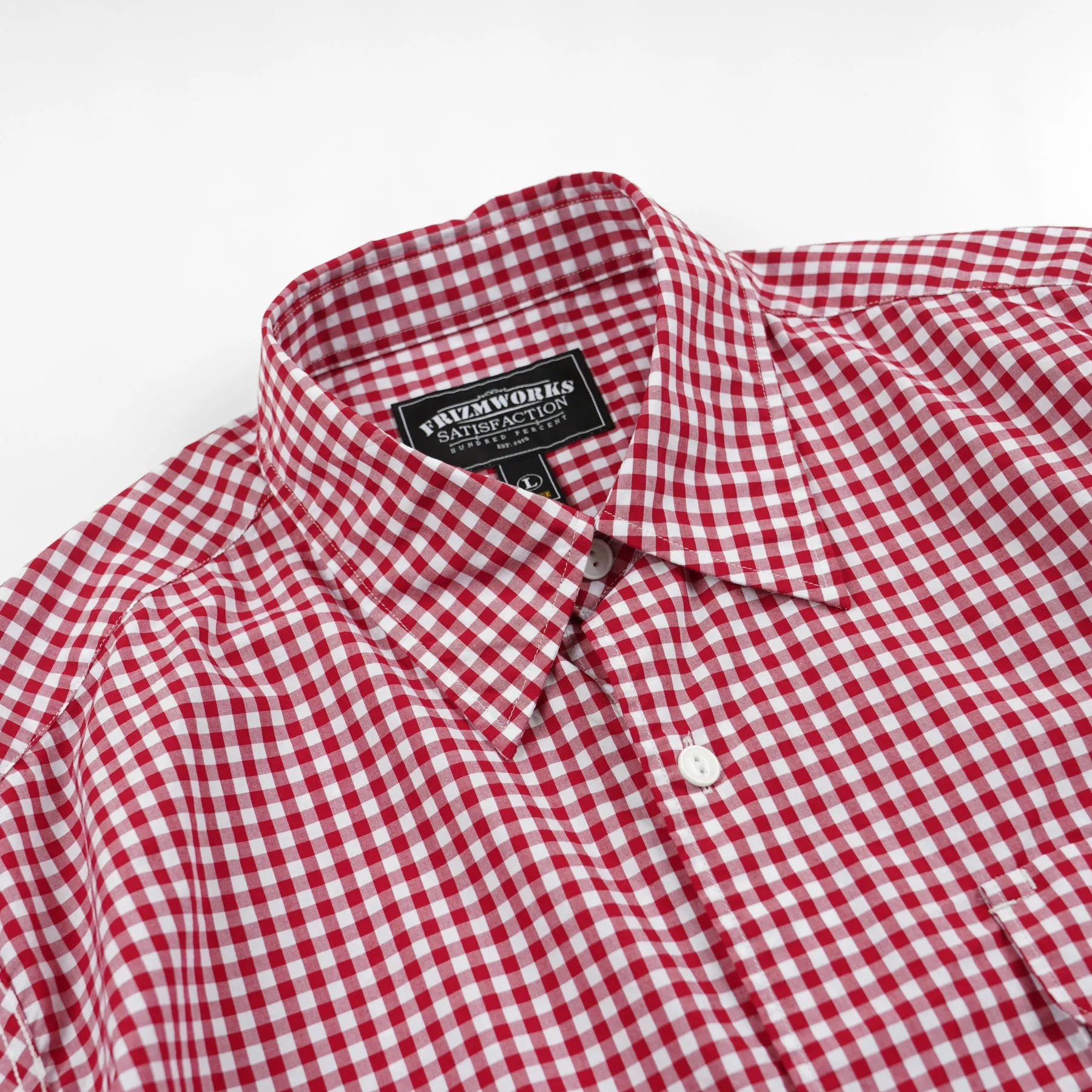 EASE GINGHAM CHECK SHIRT - RED sold by FrizmWORKS product image thumbnail 4