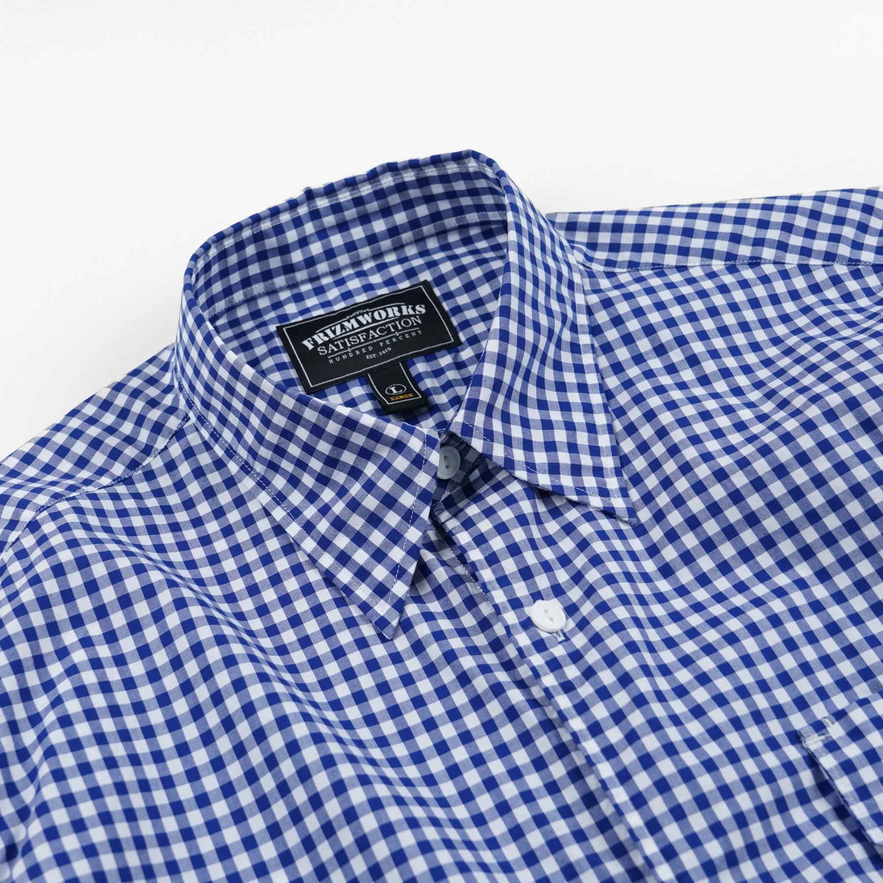 EASE GINGHAM CHECK SHIRT - BLUE sold by FrizmWORKS product image thumbnail 4