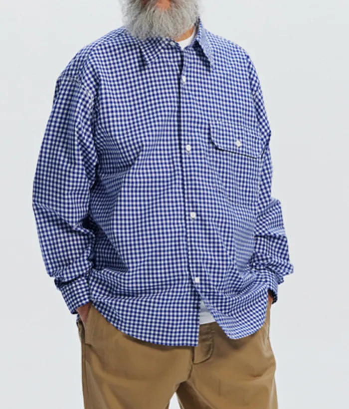 EASE GINGHAM CHECK SHIRT - BLUE sold by FrizmWORKS product image thumbnail 3
