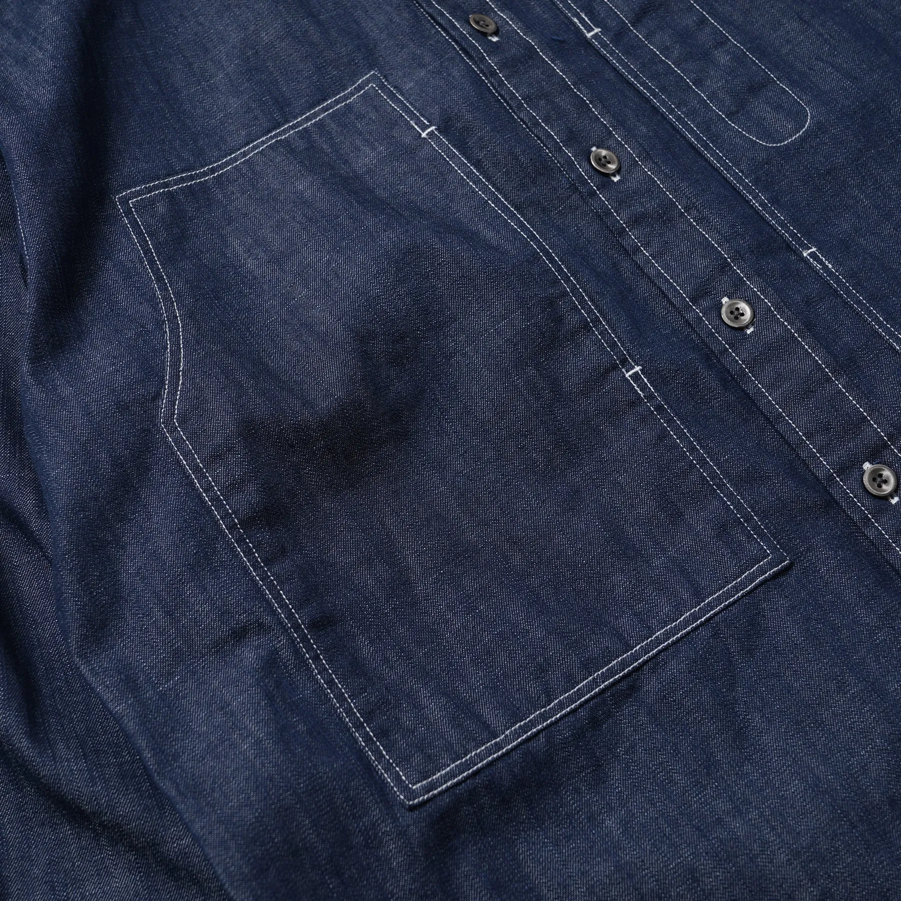 DENIM CARPENTER POCKET WORK SHIRT - INDIGO STRIPE sold by FrizmWORKS product image thumbnail 5