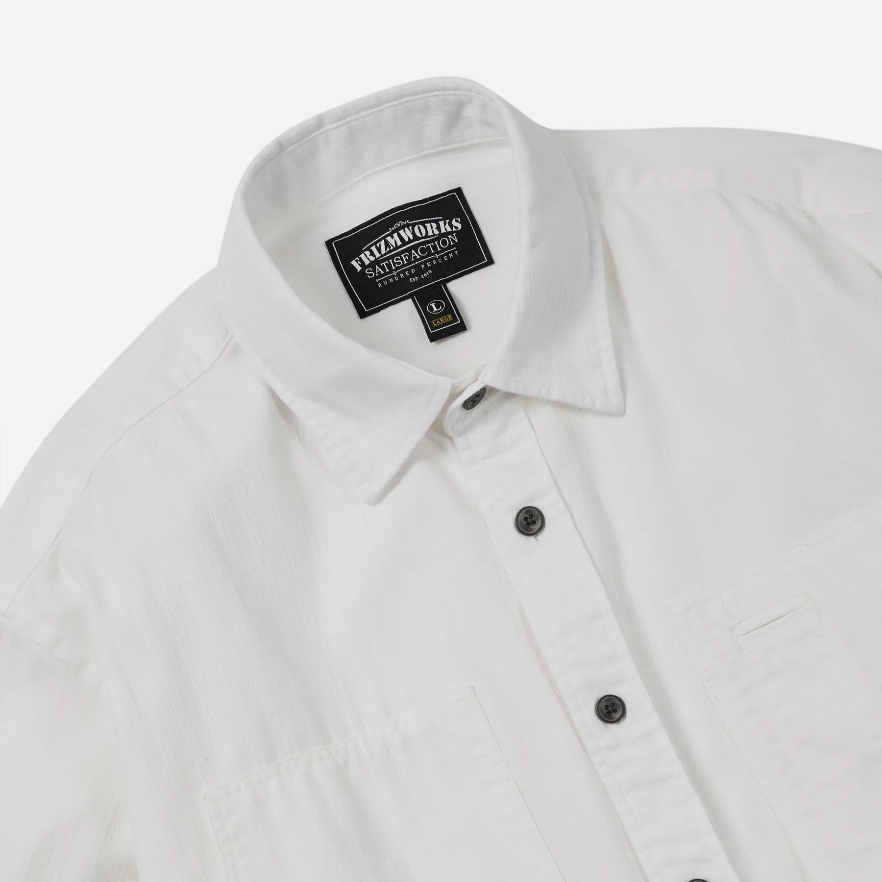 DENIM CARPENTER POCKET WORK SHIRT - WHITE HBT sold by FrizmWORKS product image thumbnail 4