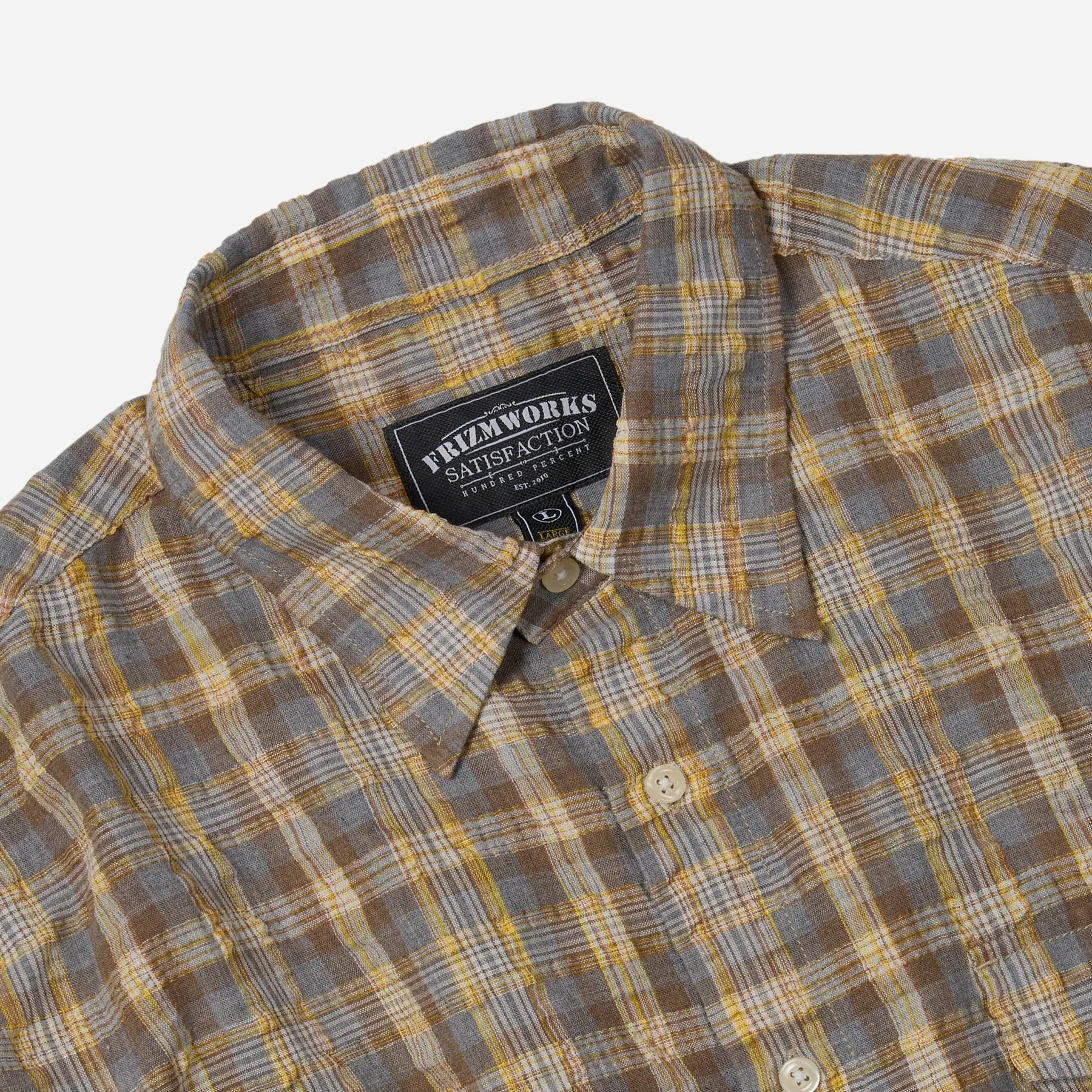 UNEVEN CHECKED SHIRT - YELLOW sold by FrizmWORKS product image thumbnail 4