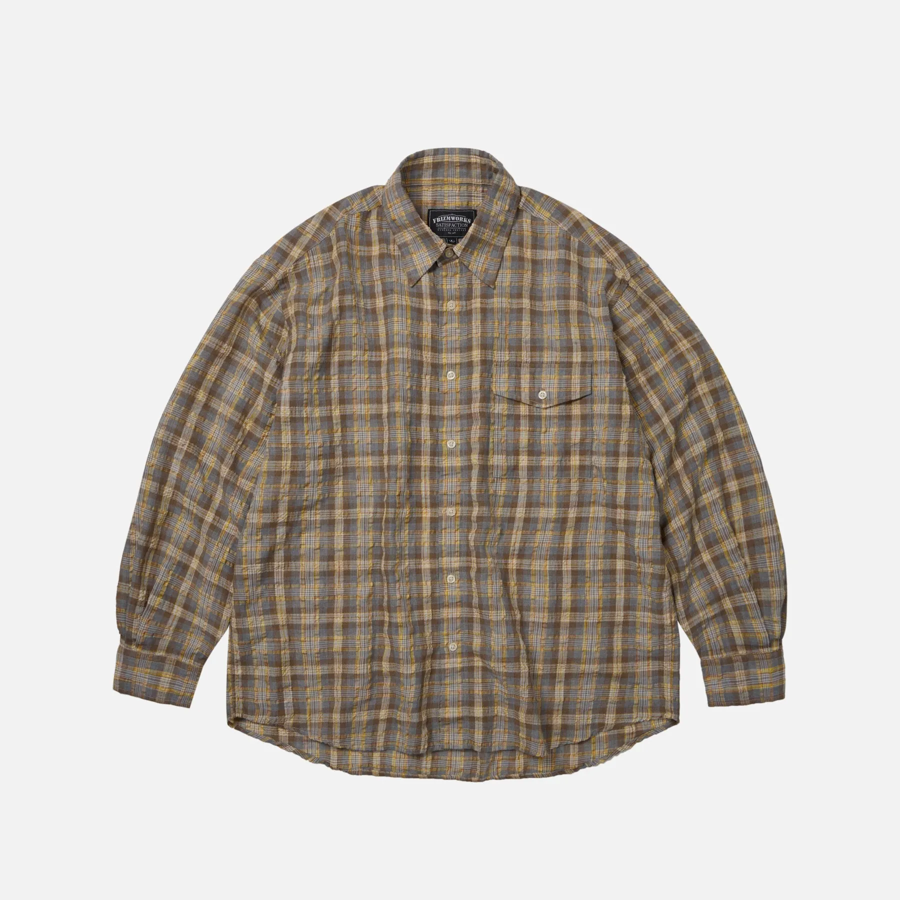UNEVEN CHECKED SHIRT - YELLOW sold by FrizmWORKS
