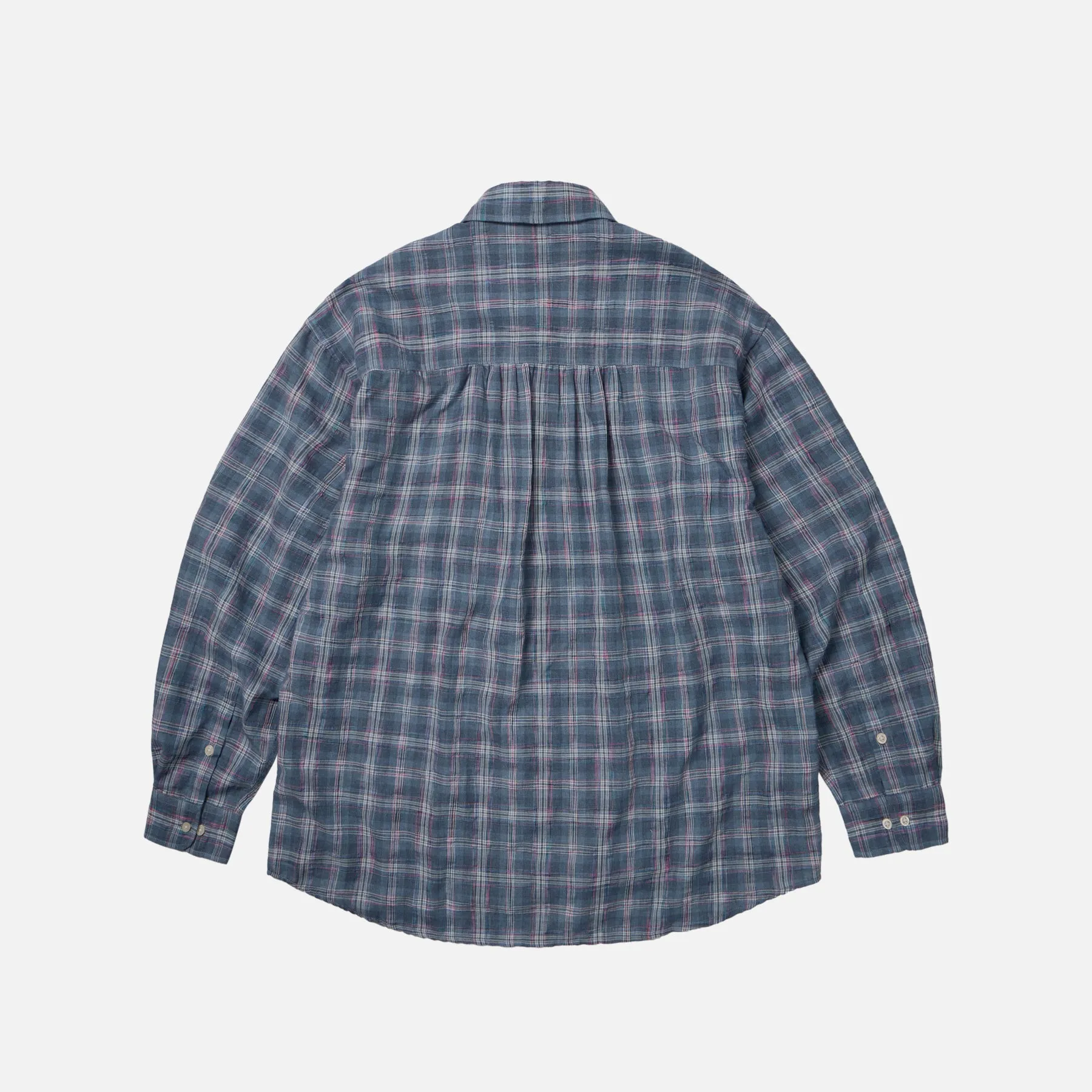 UNEVEN CHECKED SHIRT - BLUE sold by FrizmWORKS product image thumbnail 2