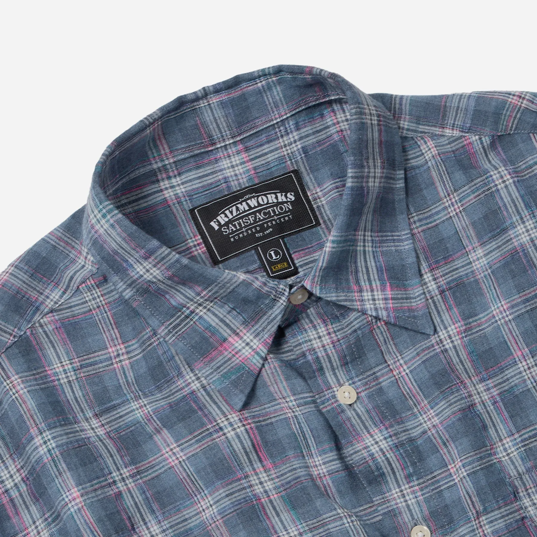 UNEVEN CHECKED SHIRT - BLUE sold by FrizmWORKS product image thumbnail 4