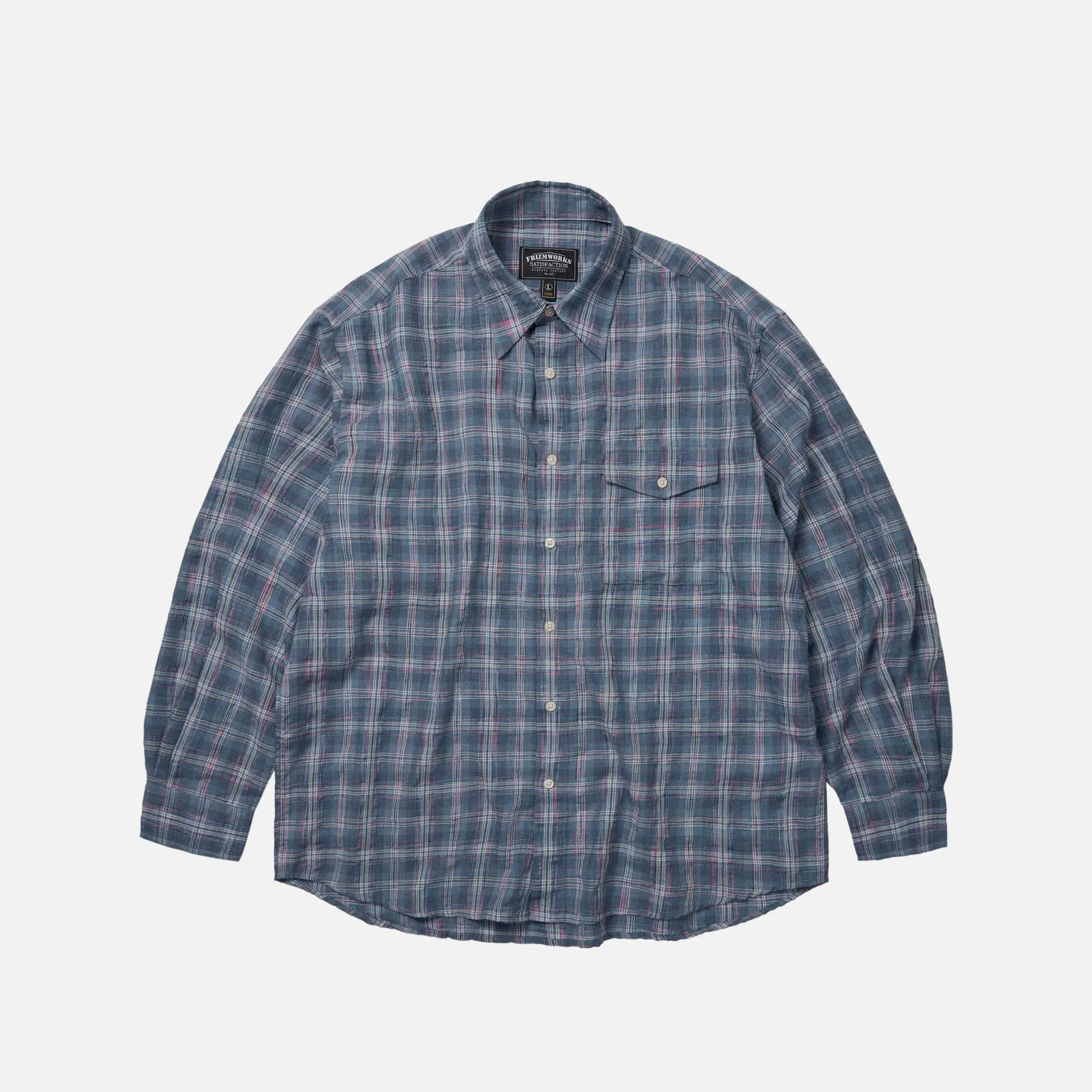 UNEVEN CHECKED SHIRT - BLUE sold by FrizmWORKS