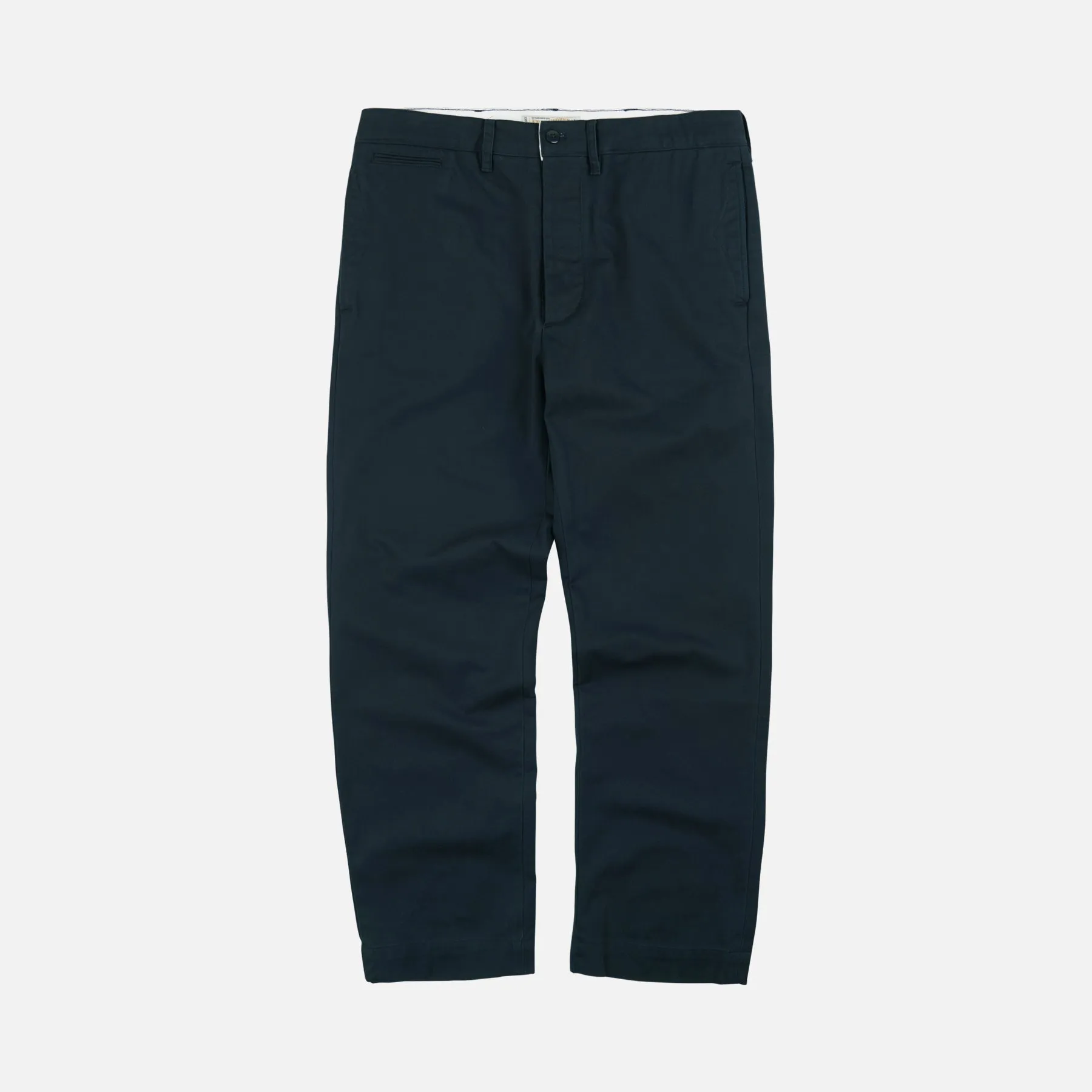 WASHED OFFICER CHINO PANTS - NAVY sold by FrizmWORKS