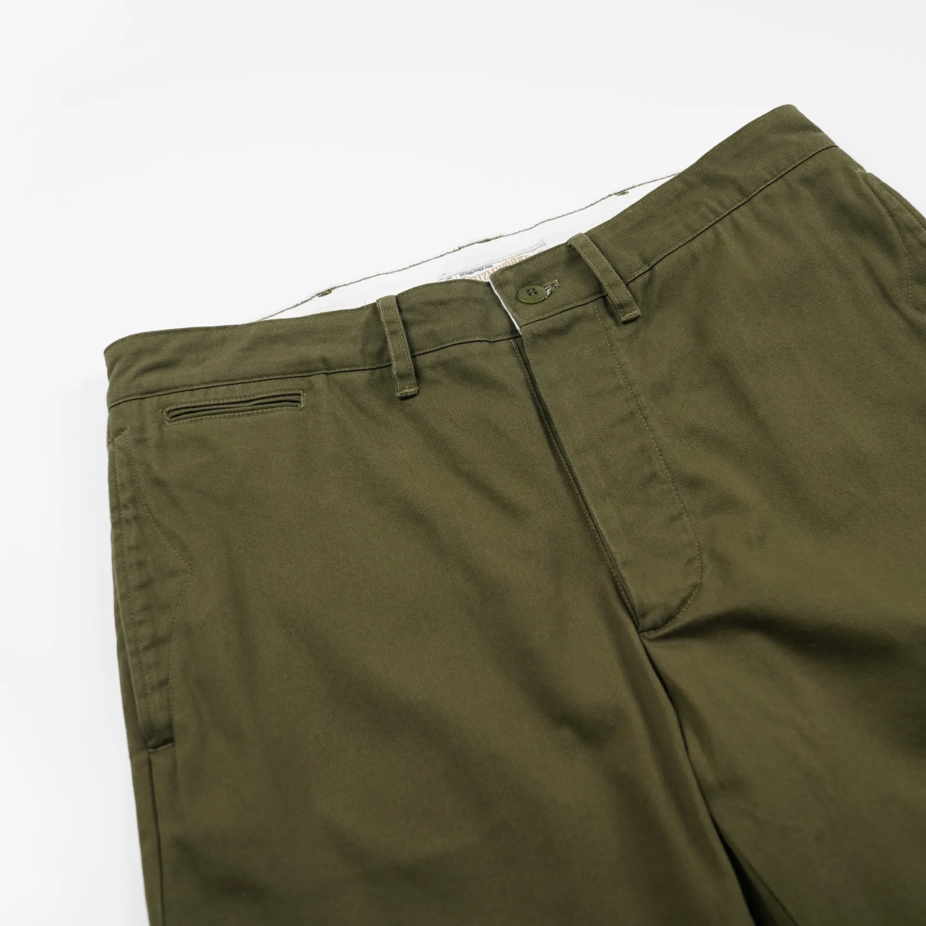 WASHED OFFICER CHINO PANTS - OLIVE sold by FrizmWORKS product image thumbnail 4