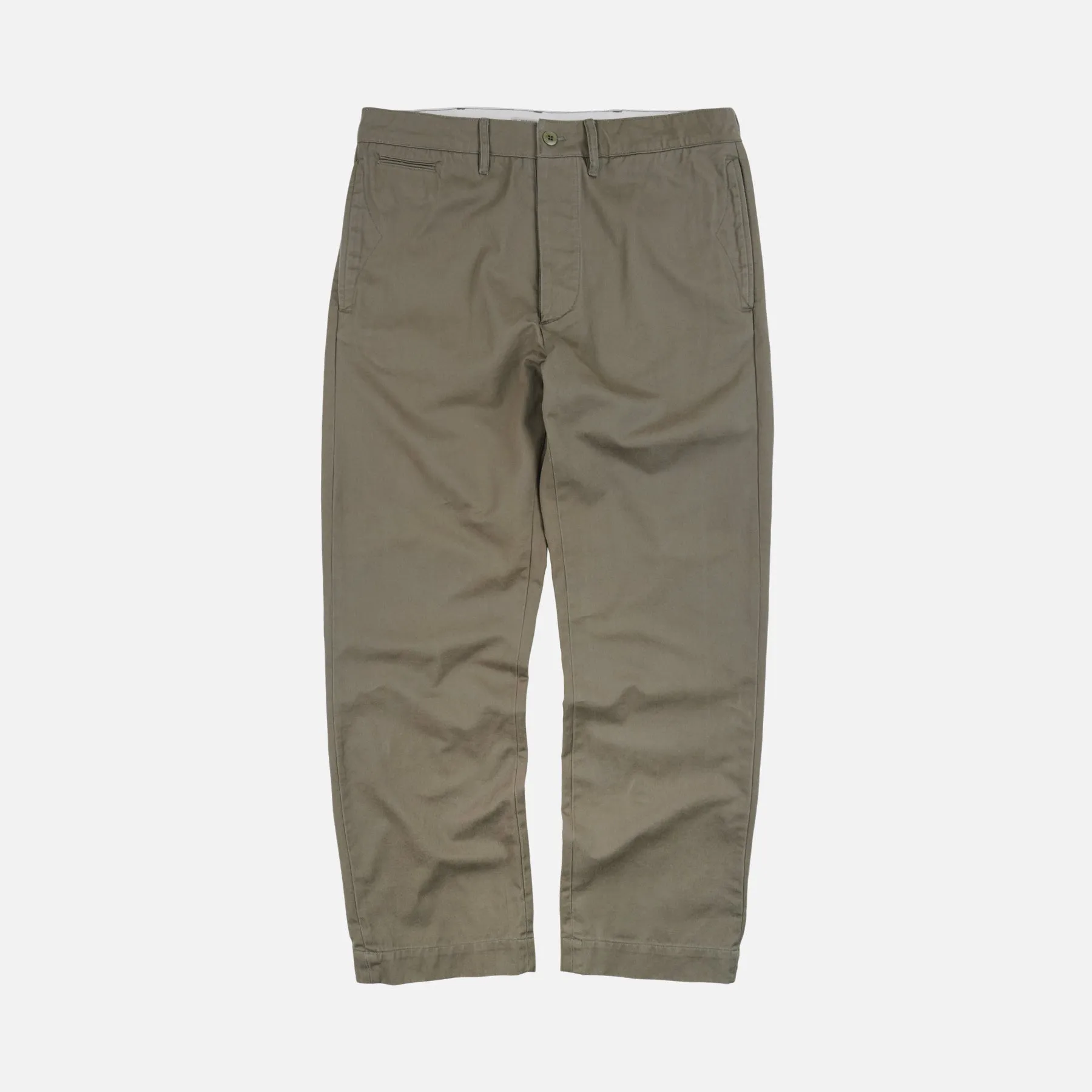 WASHED OFFICER CHINO PANTS - MUD sold by FrizmWORKS