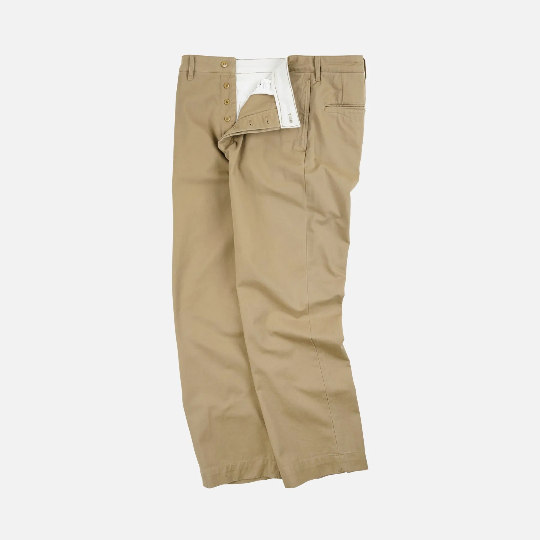 WASHED OFFICER CHINO PANTS - BEIGE sold by FrizmWORKS product image thumbnail 4