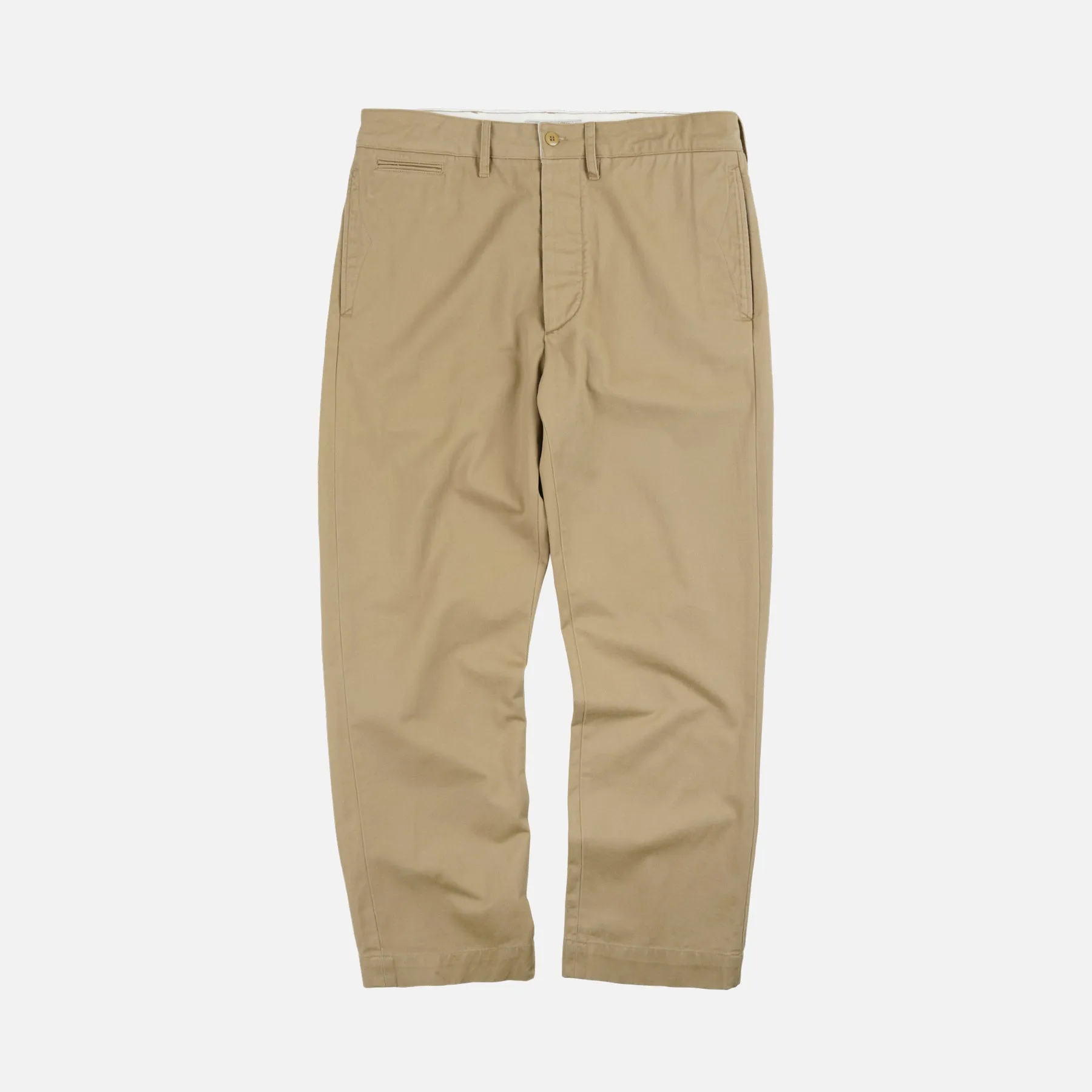 WASHED OFFICER CHINO PANTS - BEIGE sold by FrizmWORKS