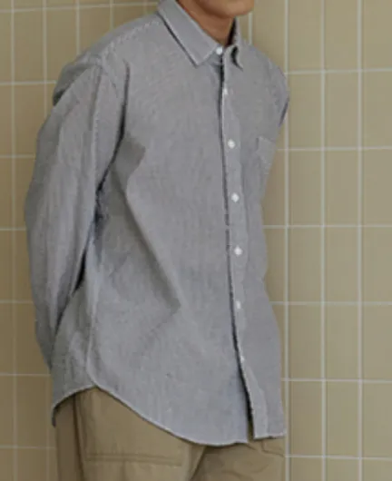 OG STRIPE SEERSUCKER SHIRT - BLACK sold by FrizmWORKS product image thumbnail 3