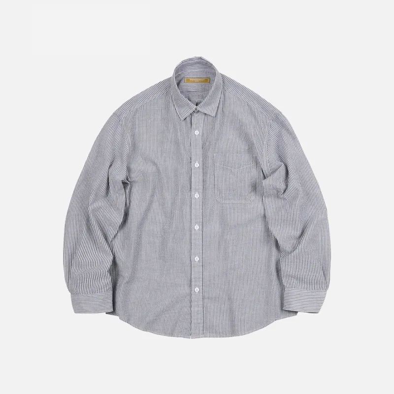 OG STRIPE SEERSUCKER SHIRT - BLACK sold by FrizmWORKS