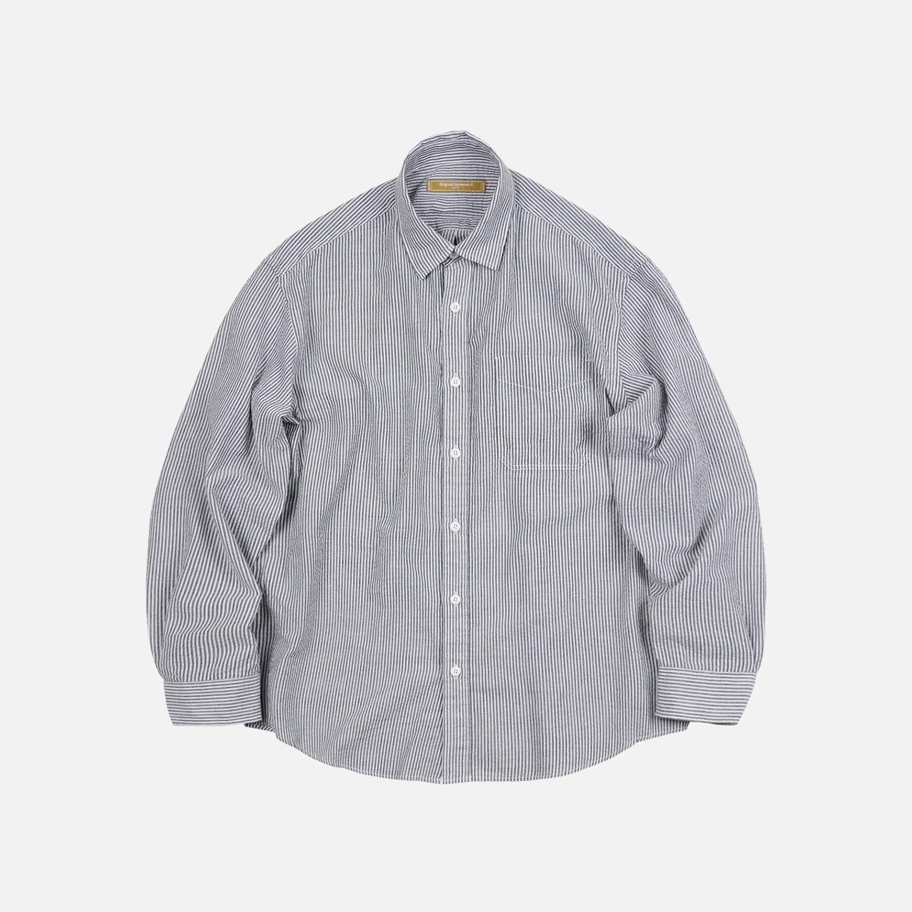 OG STRIPE SEERSUCKER SHIRT - BLACK sold by FrizmWORKS