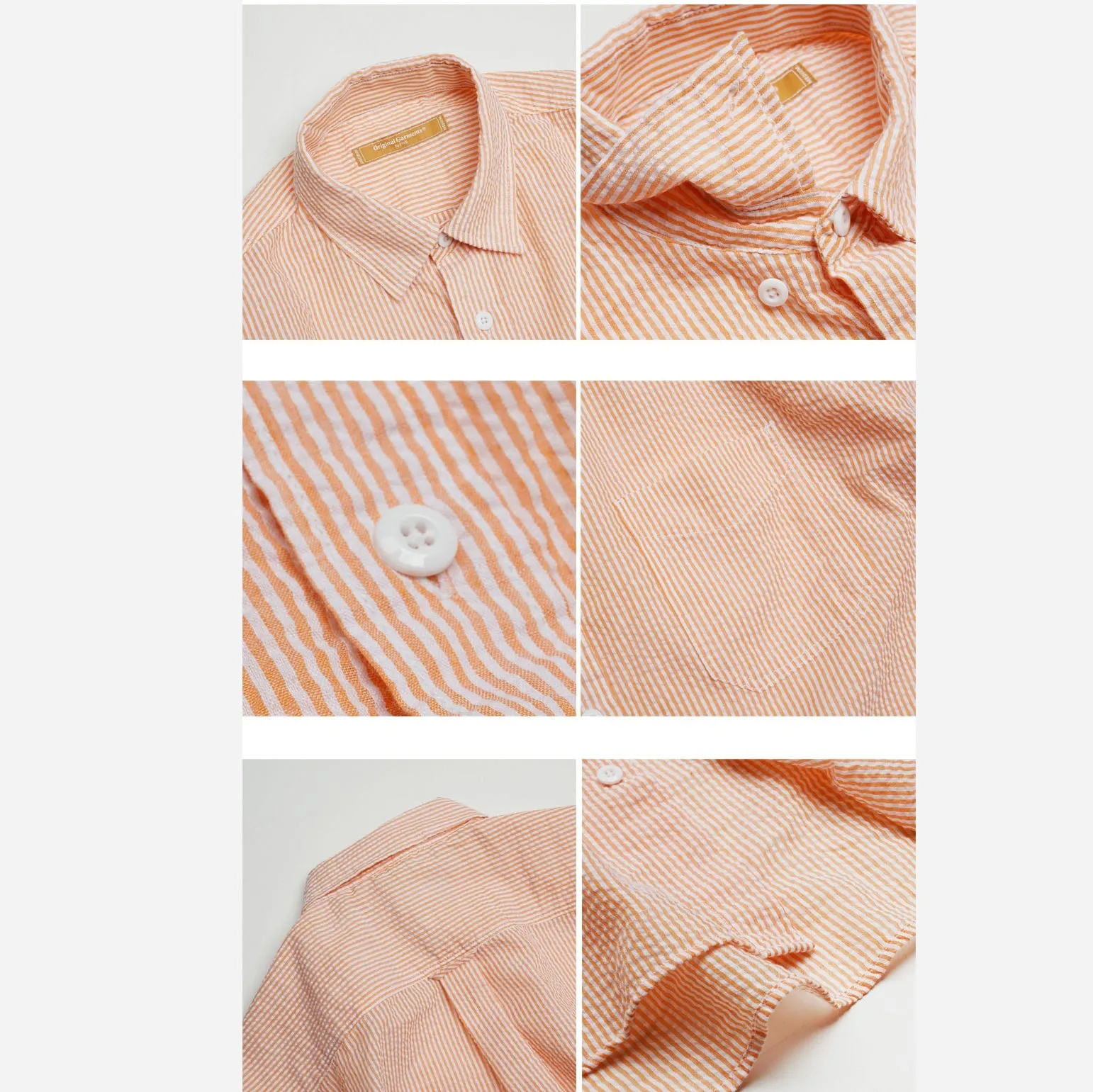 OG STRIPE SEERSUCKER SHIRT - ORANGE sold by FrizmWORKS product image thumbnail 3