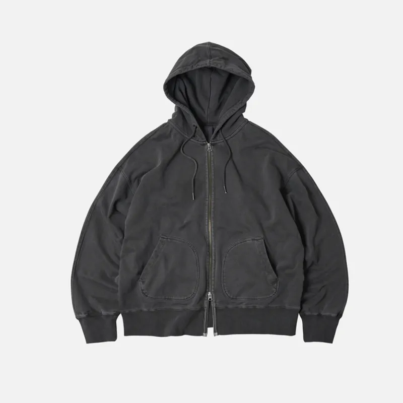 OG PIGMENT DYEING HOOD ZIPUP HOODIE - CHARCOAL sold by FrizmWORKS