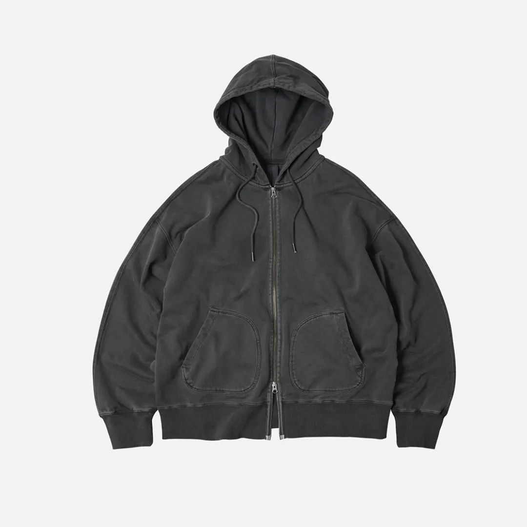 OG PIGMENT DYEING HOOD ZIPUP HOODIE - CHARCOAL sold by FrizmWORKS