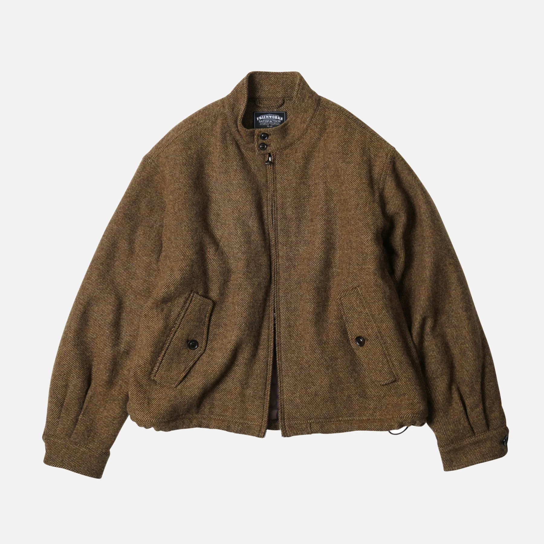 WOOL HARRINGTON JACKET - BROWN sold by FrizmWORKS