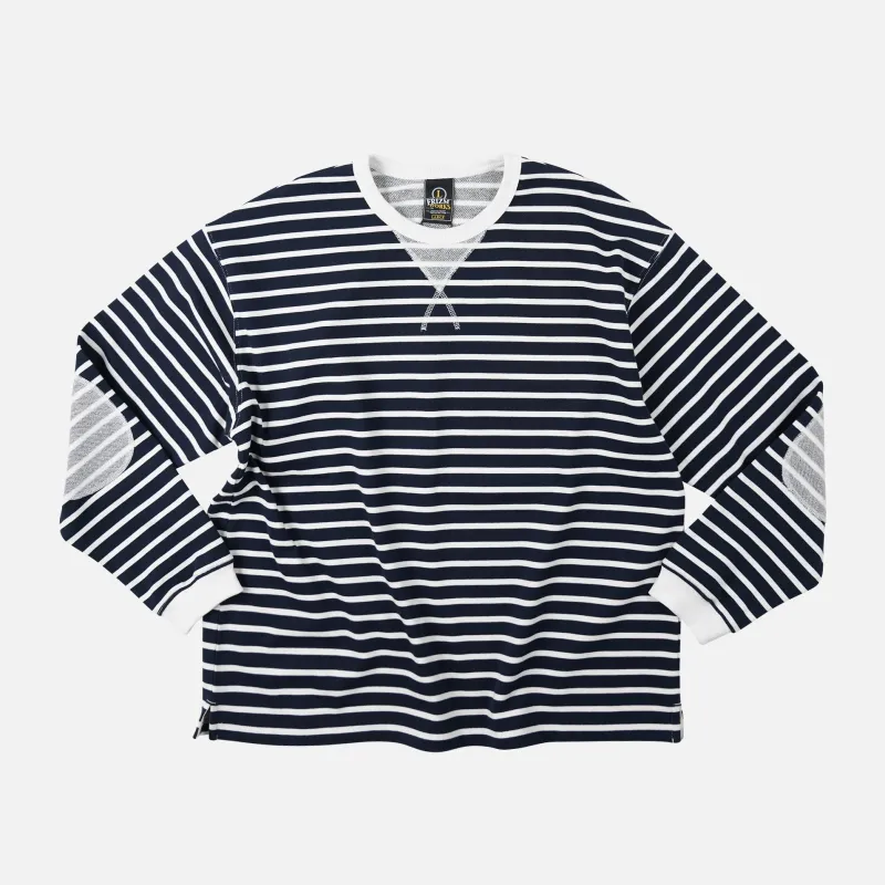 LOOP PATCH L/S T-SHIRT - STRIPE NAVY sold by FrizmWORKS