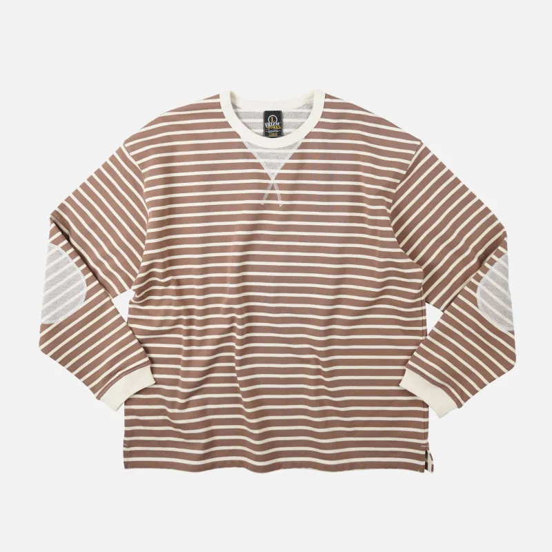 LOOP PATCH L/S T-SHIRT - STRIPE MOCHA sold by FrizmWORKS