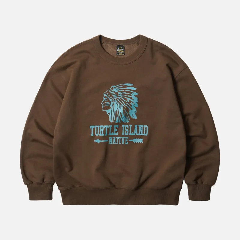 TURTLE ISLAND SWEATSHIRT - BROWN sold by FrizmWORKS
