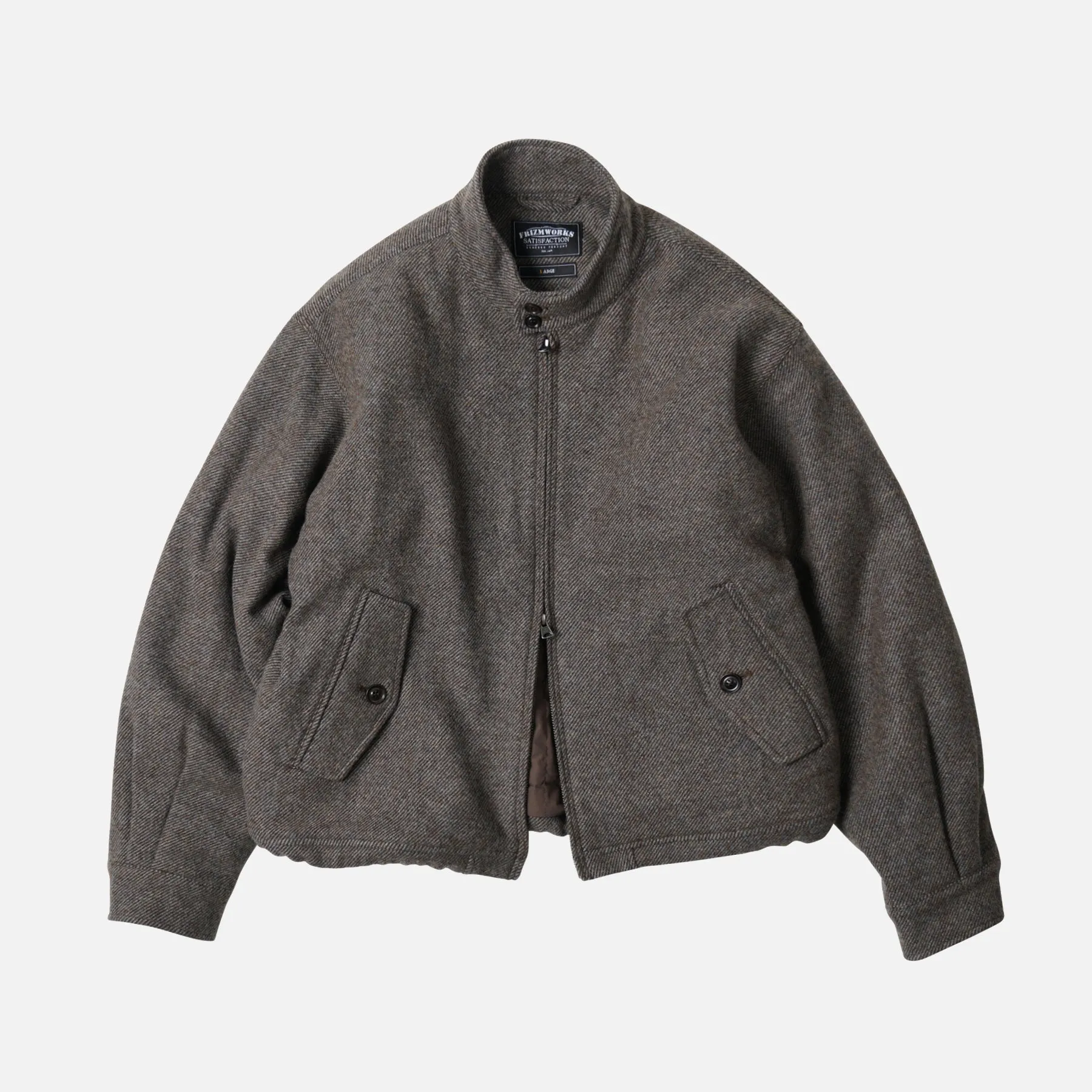 WOOL HARRINGTON JACKET - GREY sold by FrizmWORKS