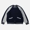 WOOL VARSITY CARDIGAN - NAVY/GREY sold by FrizmWORKS
