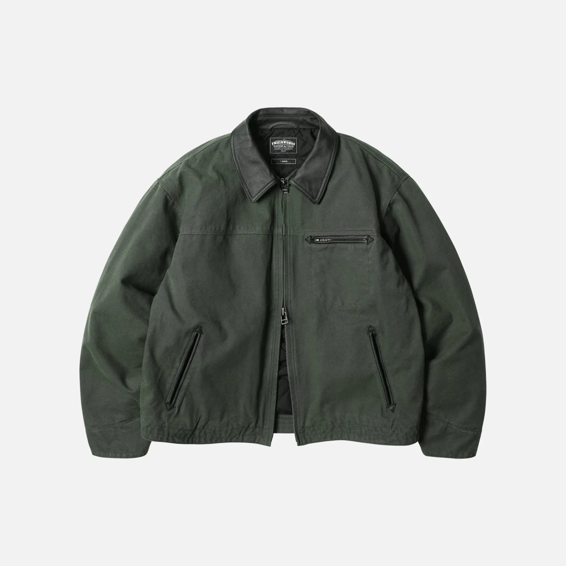 HEAVY CANVAS DESTROYED WORK JACKET - OLIVE sold by FrizmWORKS