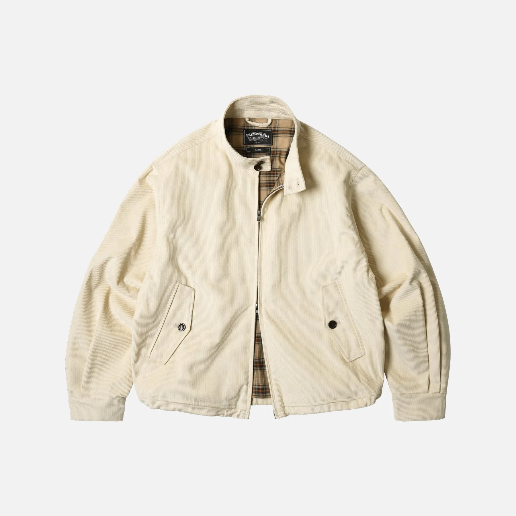 CORDUROY BUDDY HARRINGTON JACKET - CREAM sold by FrizmWORKS