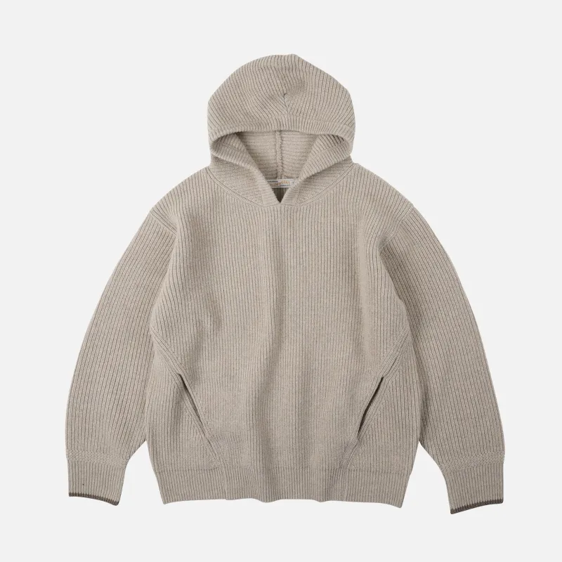 KANGAROO KNIT PULLOVER HOODIE - OATMEAL sold by FrizmWORKS