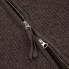 WOOL DECK ZIP UP CARDIGAN - CHOCO BROWN sold by FrizmWORKS