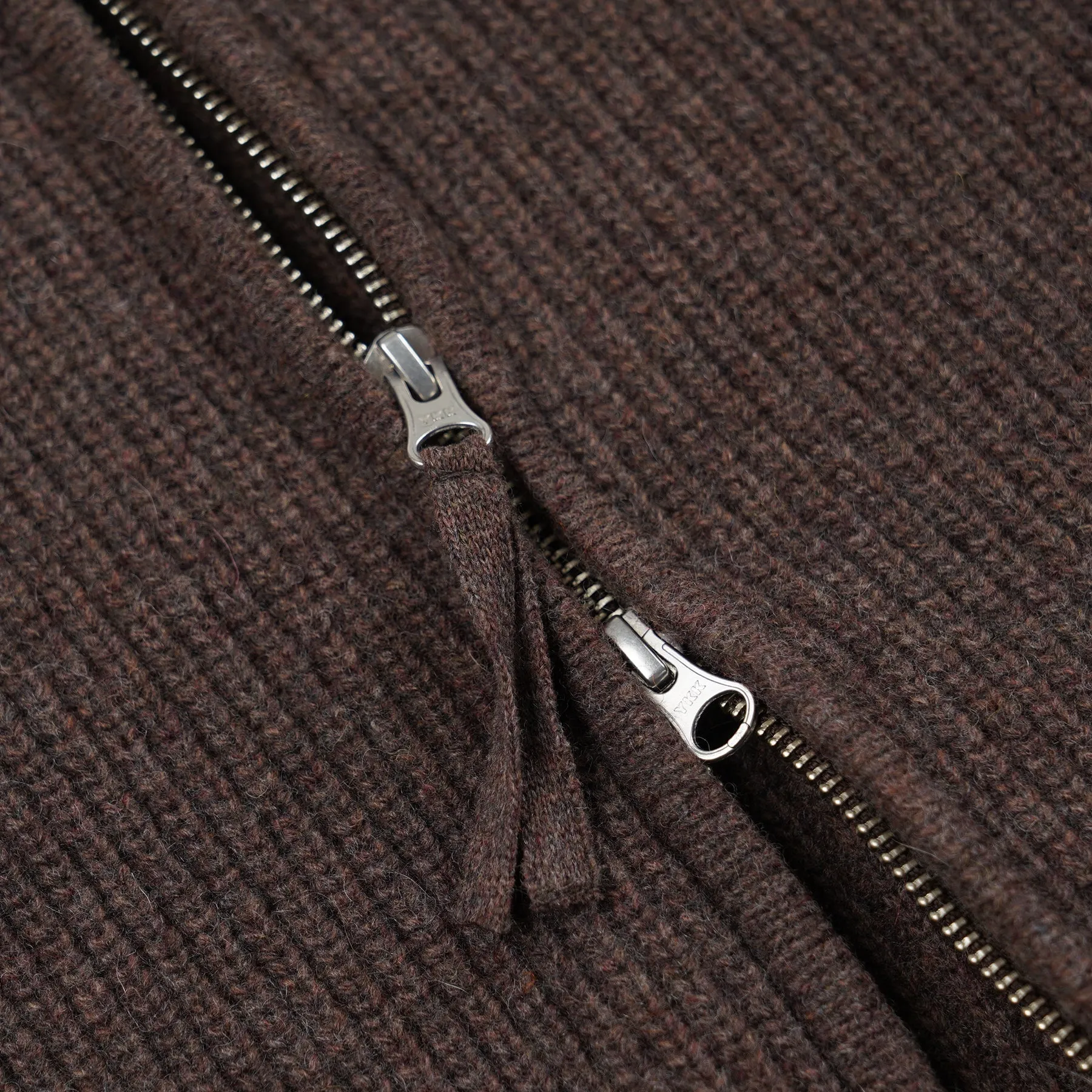 WOOL DECK ZIP UP CARDIGAN - CHOCO BROWN sold by FrizmWORKS product image thumbnail 4