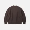 WOOL DECK ZIP UP CARDIGAN - CHOCO BROWN sold by FrizmWORKS