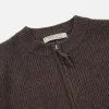 WOOL DECK ZIP UP CARDIGAN - CHOCO BROWN sold by FrizmWORKS