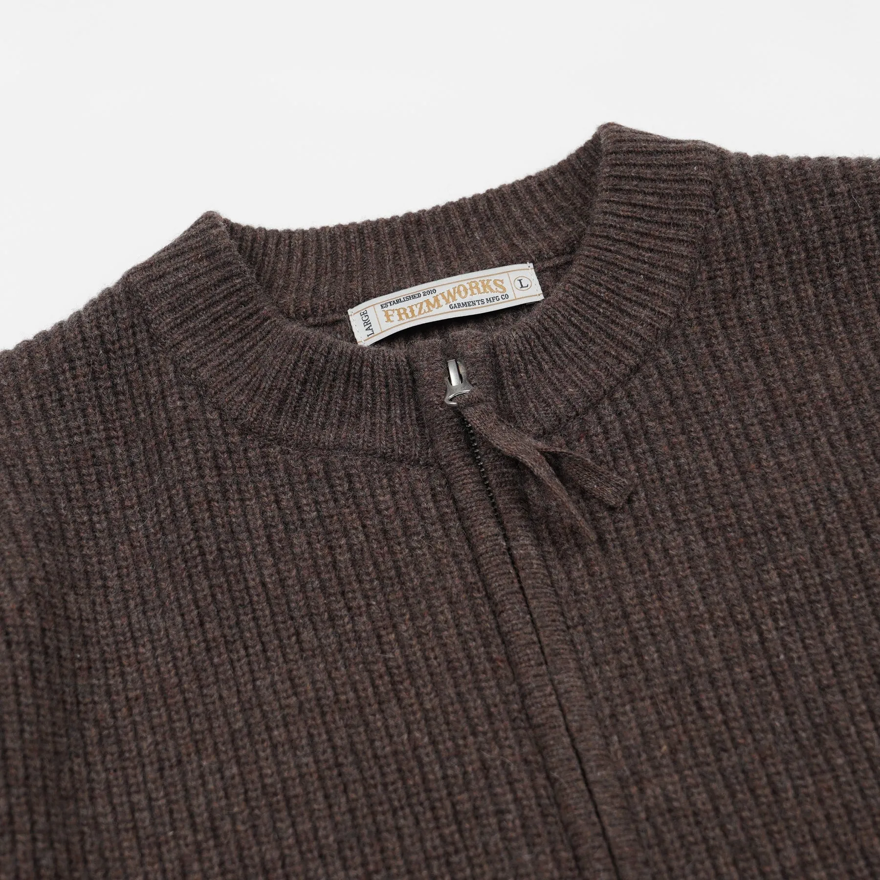 WOOL DECK ZIP UP CARDIGAN - CHOCO BROWN sold by FrizmWORKS product image thumbnail 3