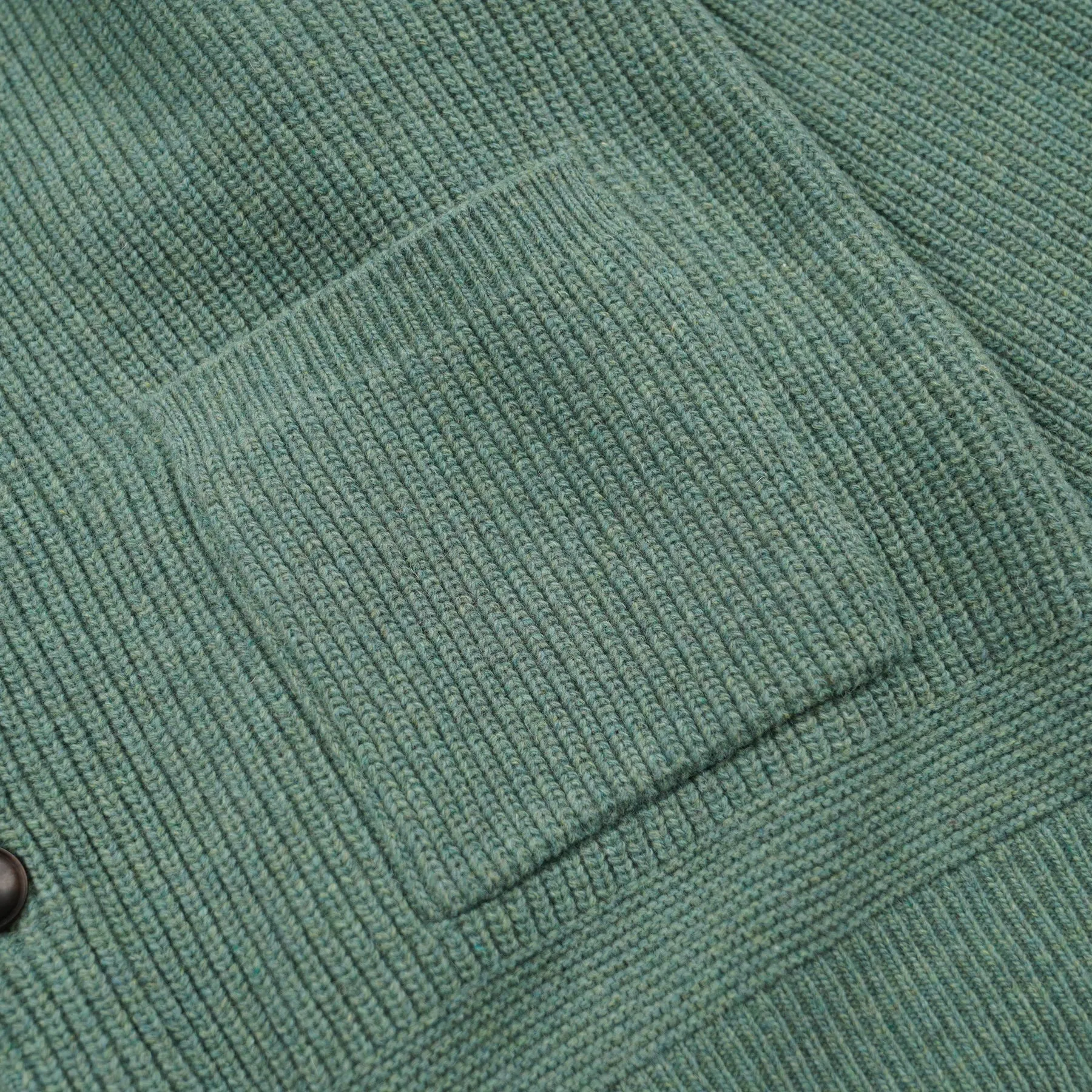HEAVY WOOL ROUND CARDIGAN - JADE GREEN sold by FrizmWORKS product image thumbnail 4
