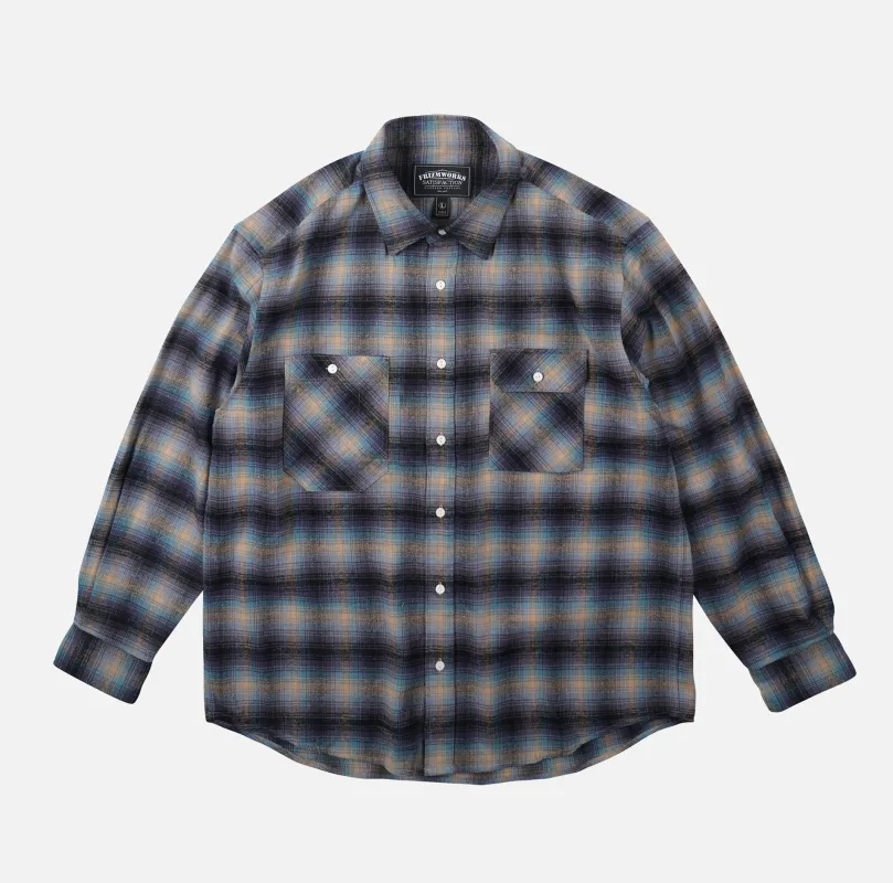 FLANNEL CHECK WORK SHIRT - MIDNIGHT BLUE made by FrizmWORKS