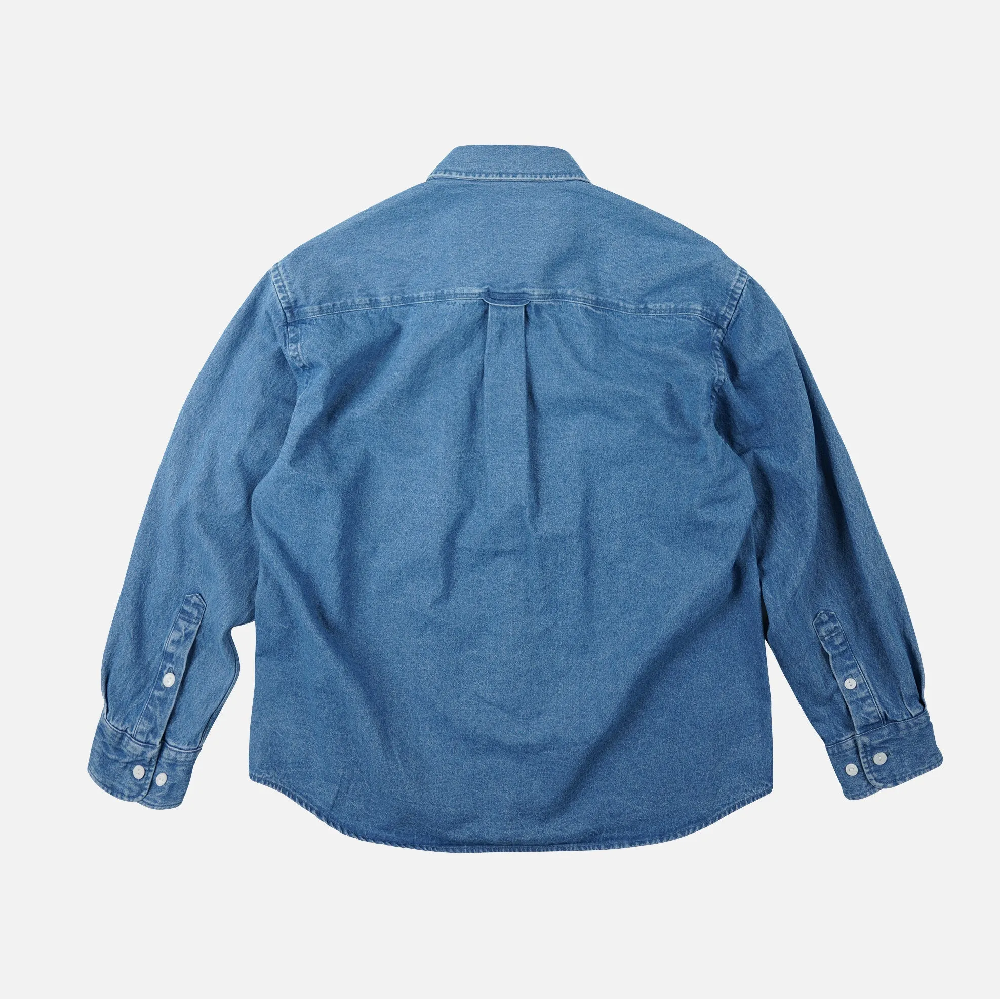 BLEACHED DENIM UTILITY SHIRT - MID BLUE sold by FrizmWORKS product image thumbnail 2