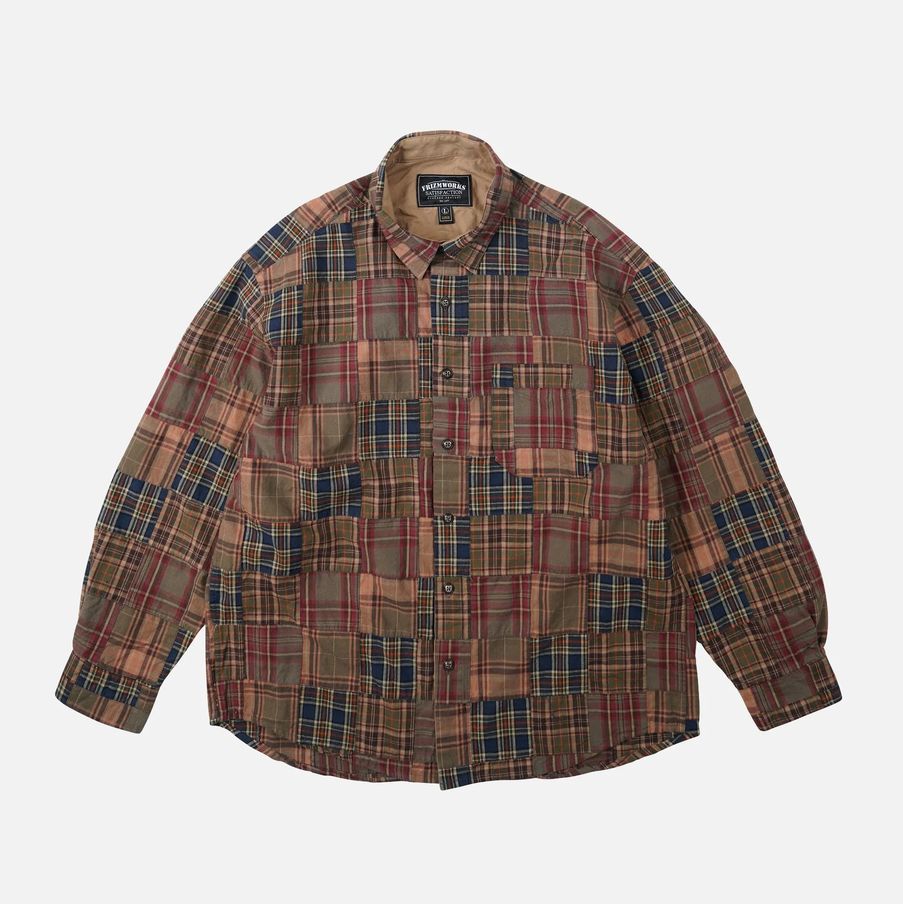 MADRAS PATCHWORK RELAXED SHIRT - BROWNIE sold by FrizmWORKS