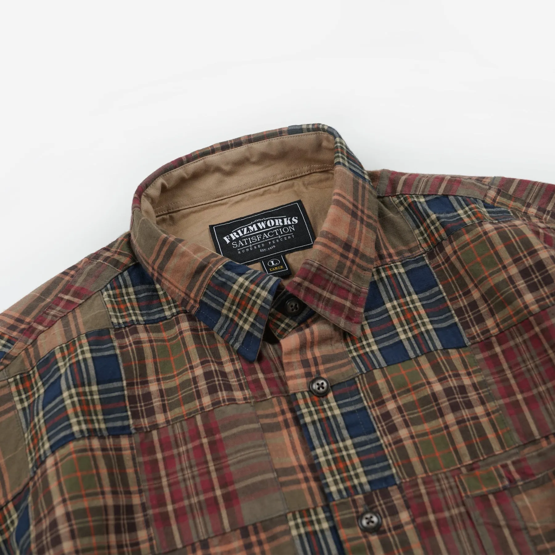 MADRAS PATCHWORK RELAXED SHIRT - BROWNIE sold by FrizmWORKS product image thumbnail 3