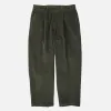 CORDUROY WIDE ONE TUCK PANTS - OLIVE sold by FrizmWORKS