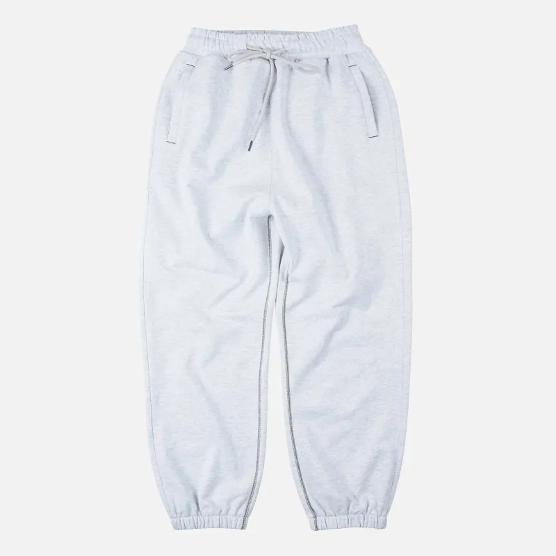 COVER STITCH SWEAT PANTS - WHITE MELANGE sold by FrizmWORKS
