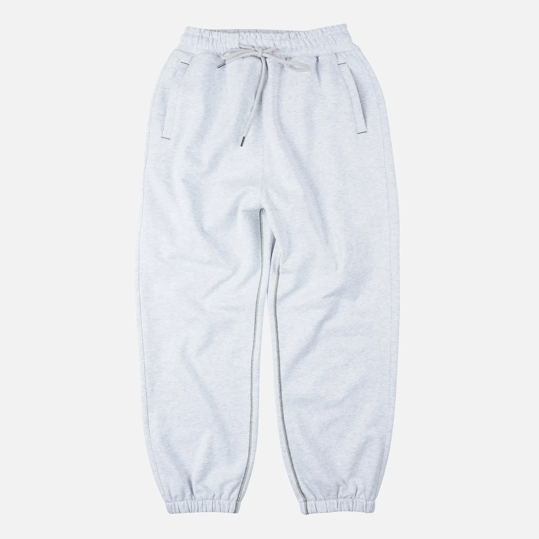 COVER STITCH SWEAT PANTS - WHITE MELANGE sold by FrizmWORKS