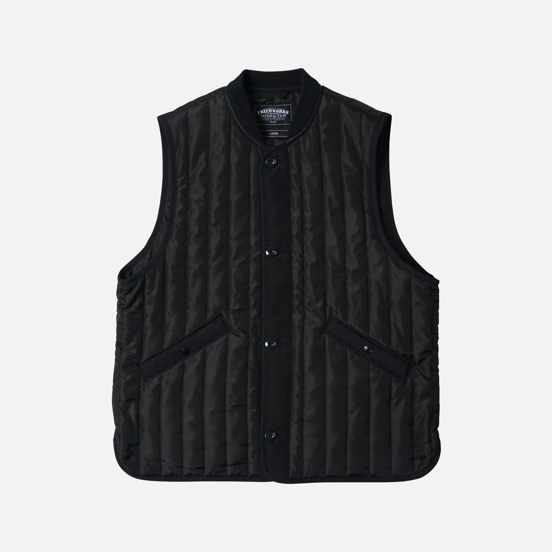 STRIPE QUILT MIL LINER VEST - BLACK sold by FrizmWORKS