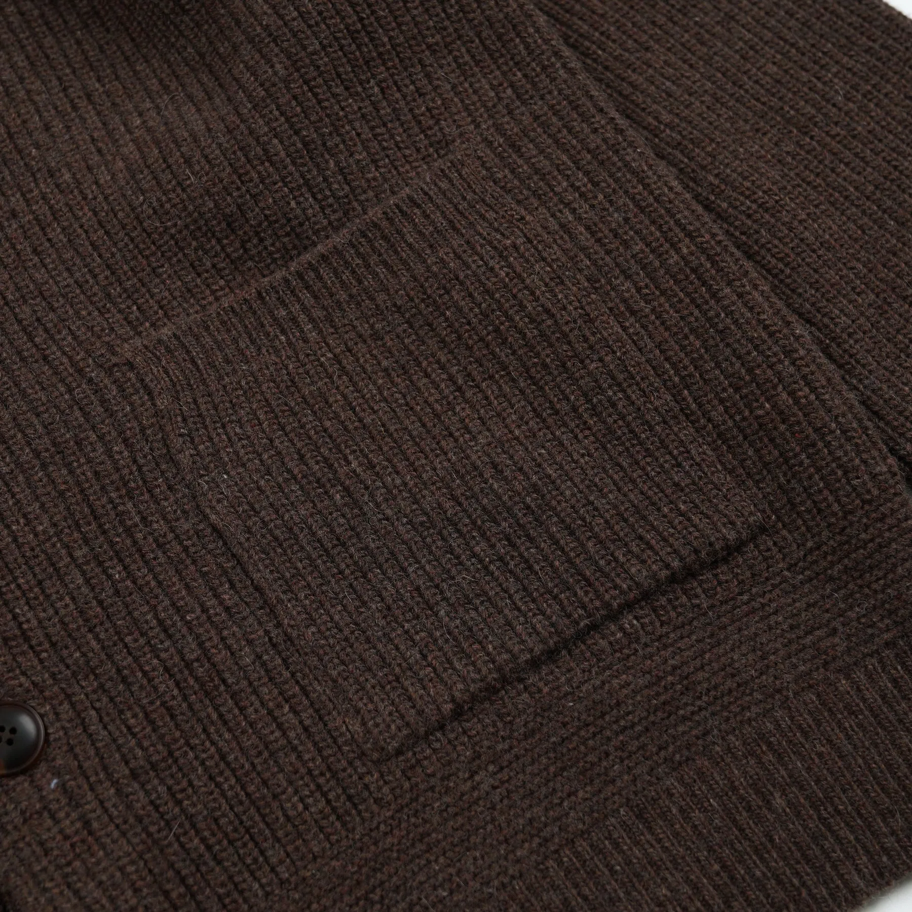 HEAVY WOOL ROUND CARDIGAN - CHOCO BROWN sold by FrizmWORKS product image thumbnail 4