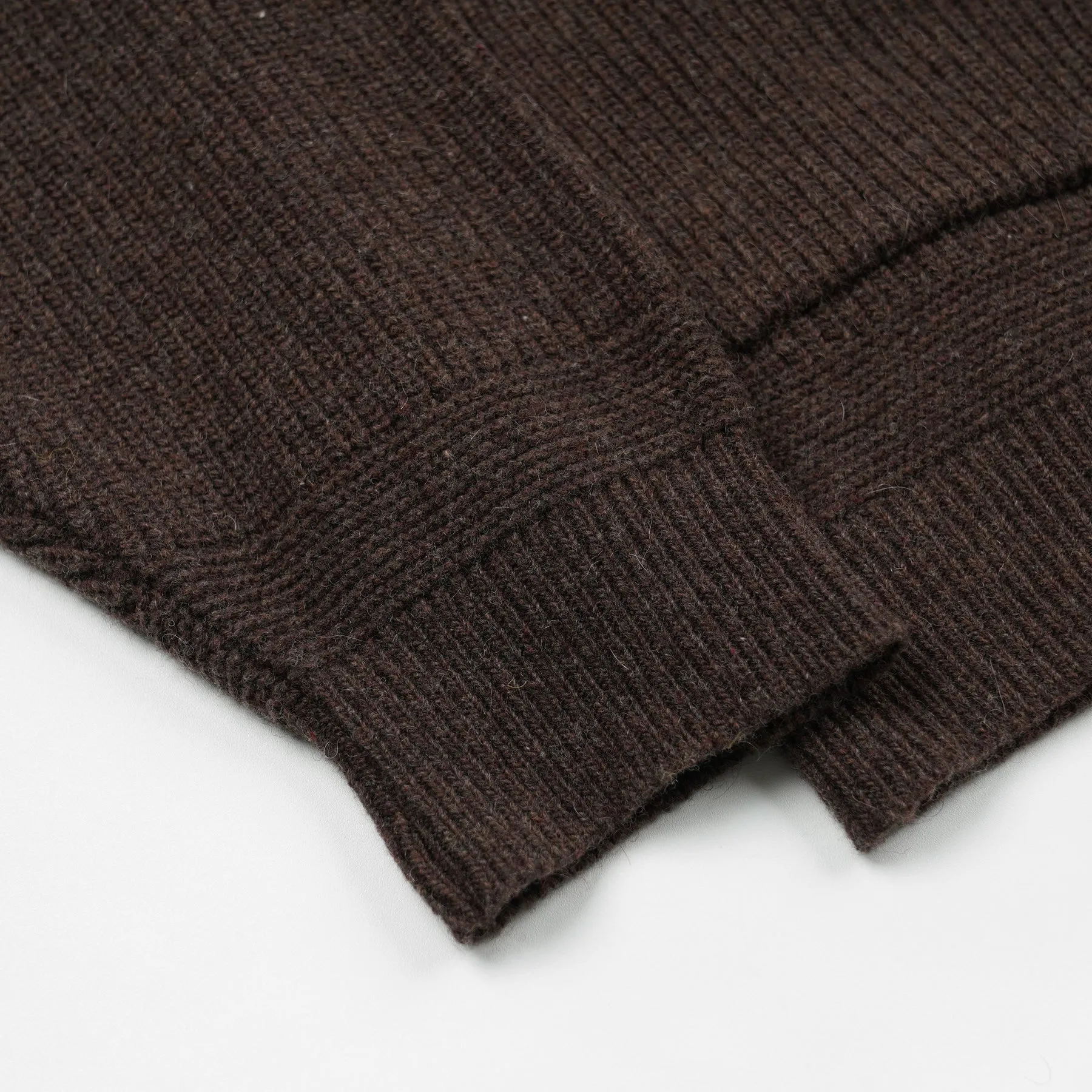 HEAVY WOOL ROUND CARDIGAN - CHOCO BROWN sold by FrizmWORKS product image thumbnail 5