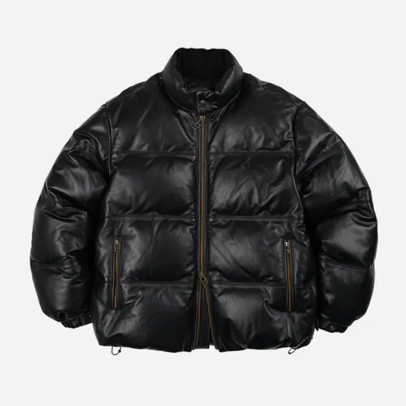 SNOWDON LEATHER DOWN JACKET - BLACK sold by FrizmWORKS