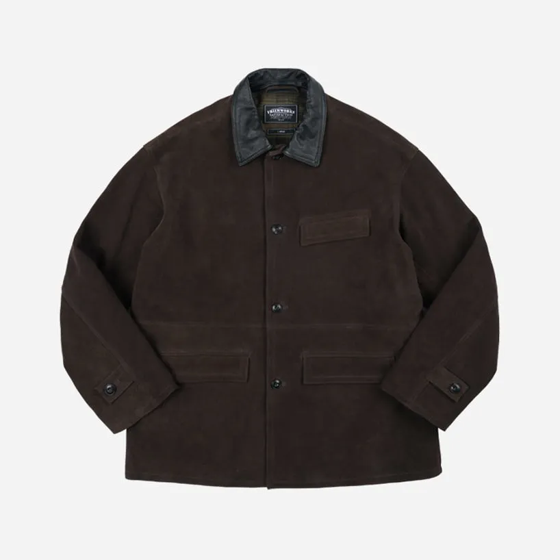 SUEDE FRENCH CAR COAT - DARK BROWN sold by FrizmWORKS